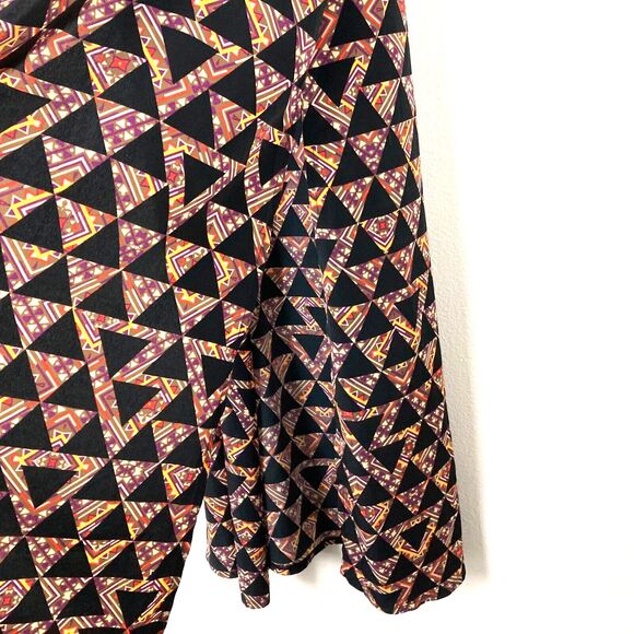 Lularoe Joy Vest Duster Size S Geometric Black Purple Side Slits Boho Artwear - Picture 4 of 6